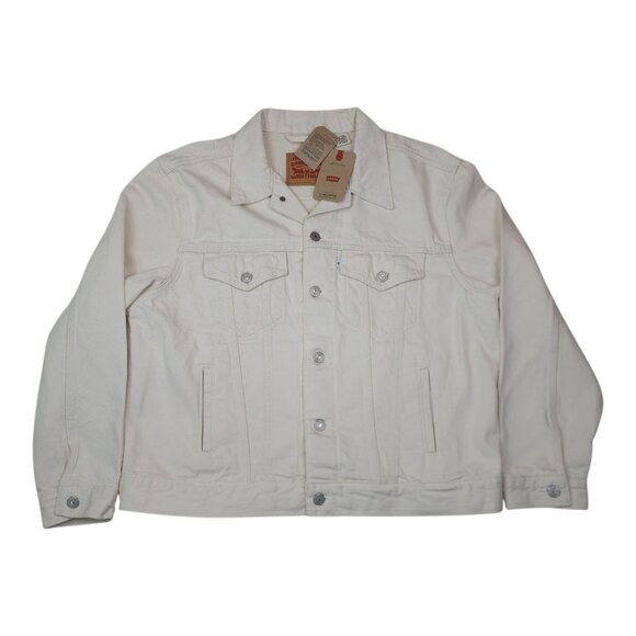 Levis Ex-Boyfriend Trucker Denim Jacket XL 100% Cotton Off-White Original Women - Picture 14 of 14
